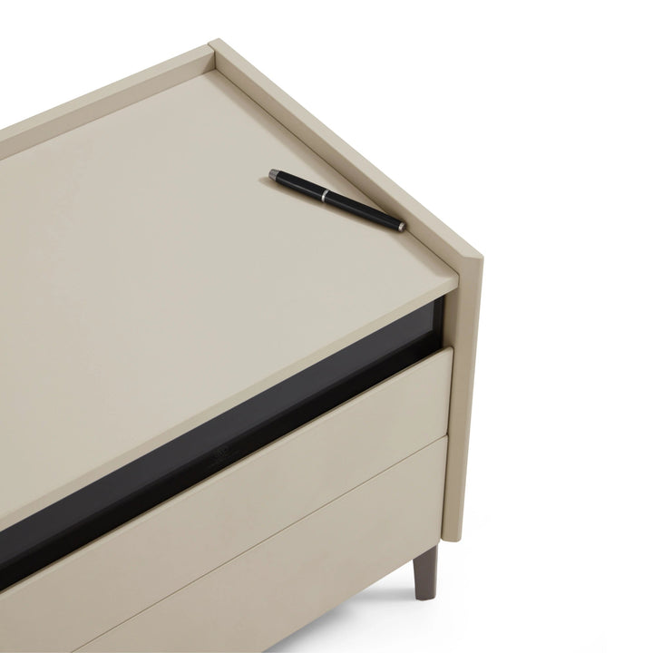 TYNE Grey Nightstand with Two Drawer