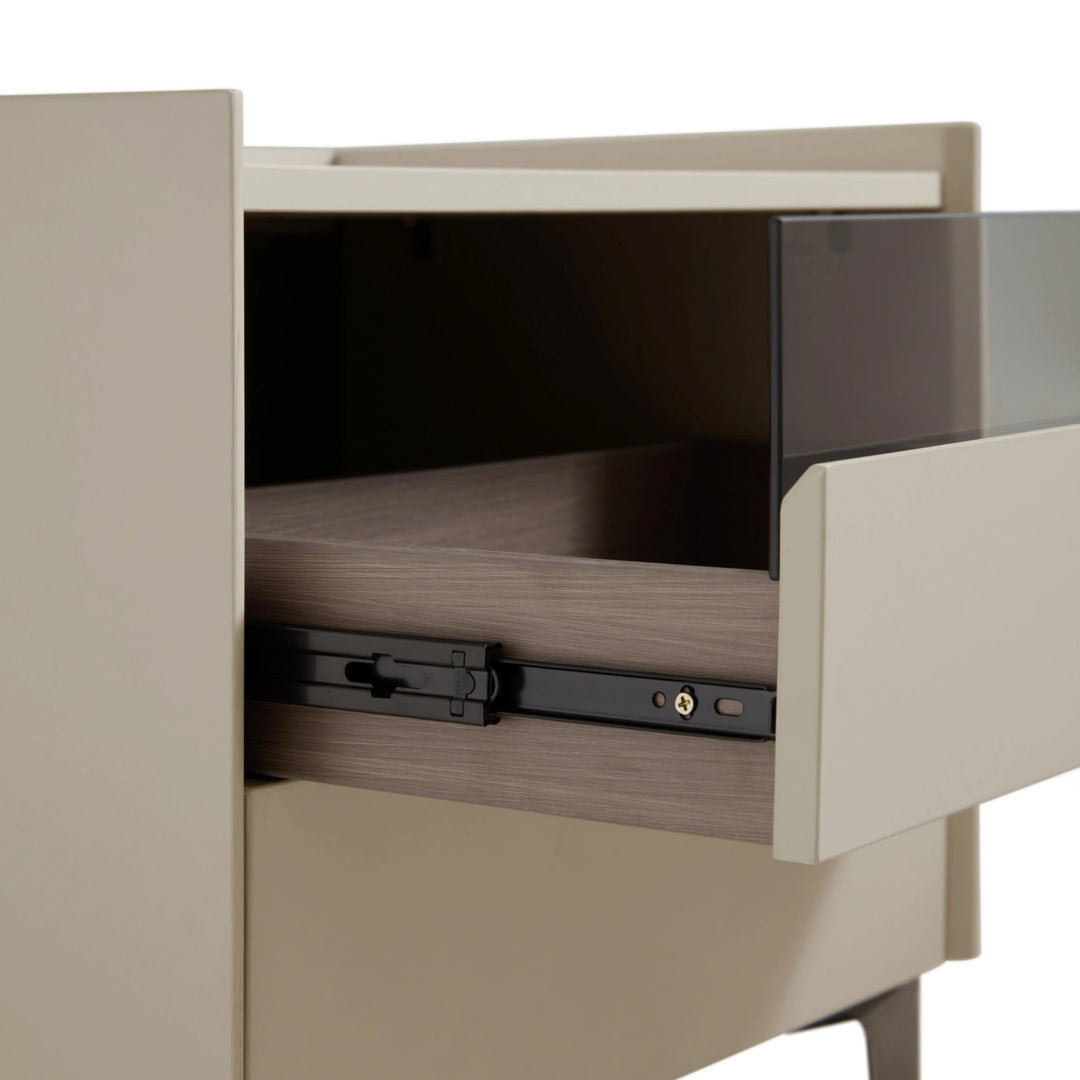 TYNE Grey Nightstand with Two Drawer