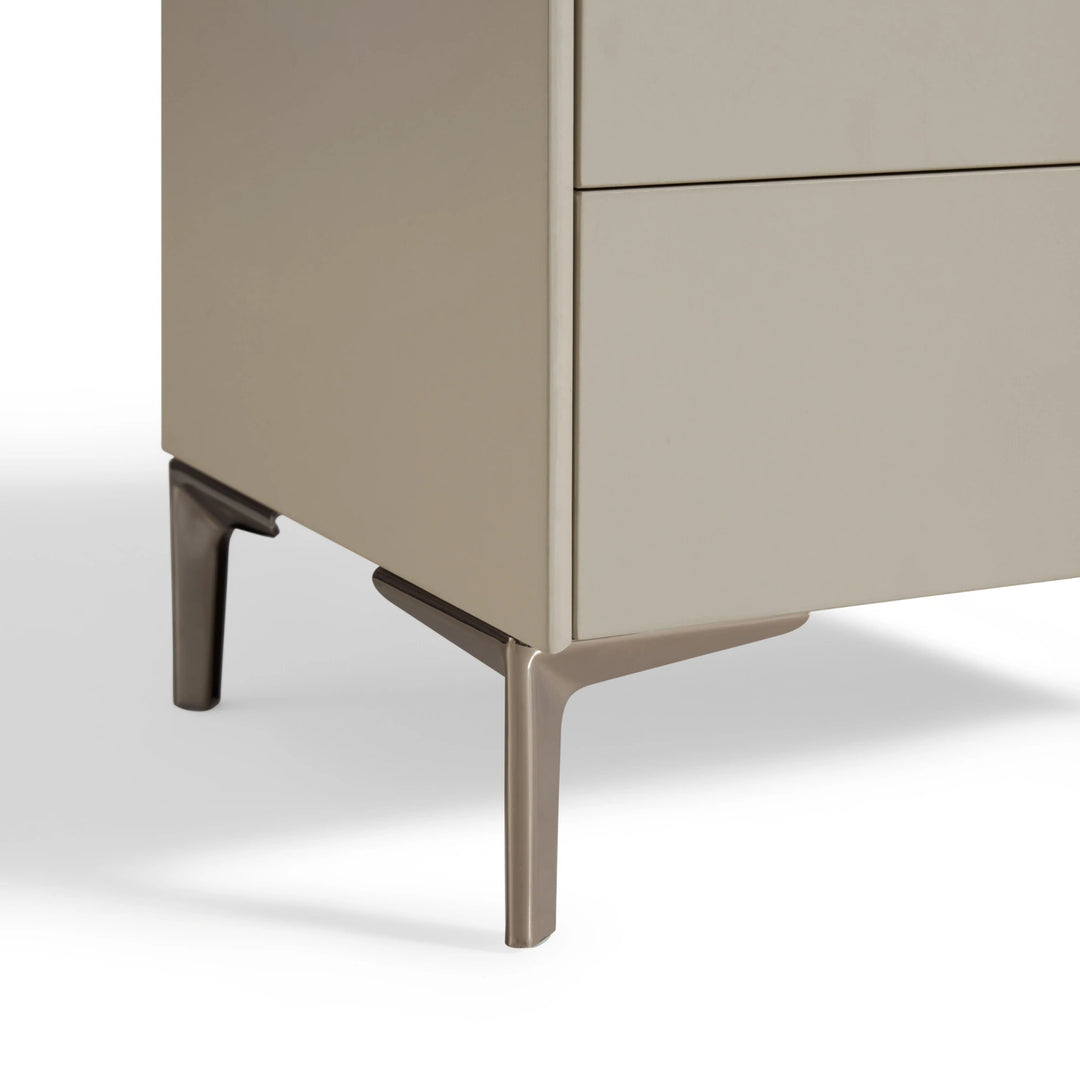 TYNE Grey Nightstand with Two Drawer