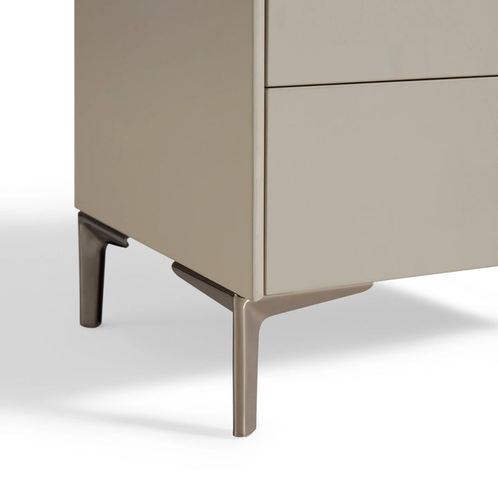 TYNE Grey Nightstand with Two Drawer