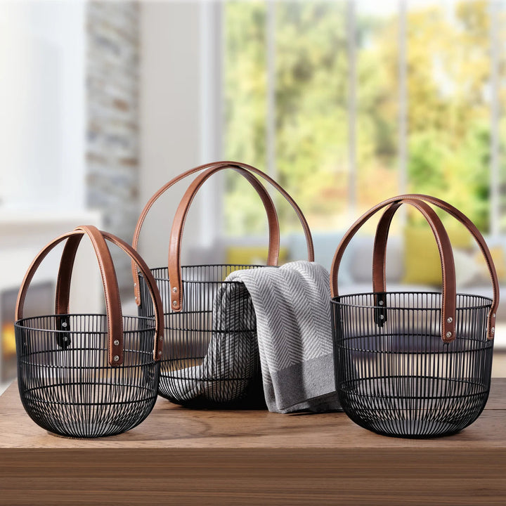 MARLOWE Handcrafted Metal Wire Baskets