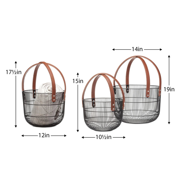 MARLOWE Handcrafted Metal Wire Baskets