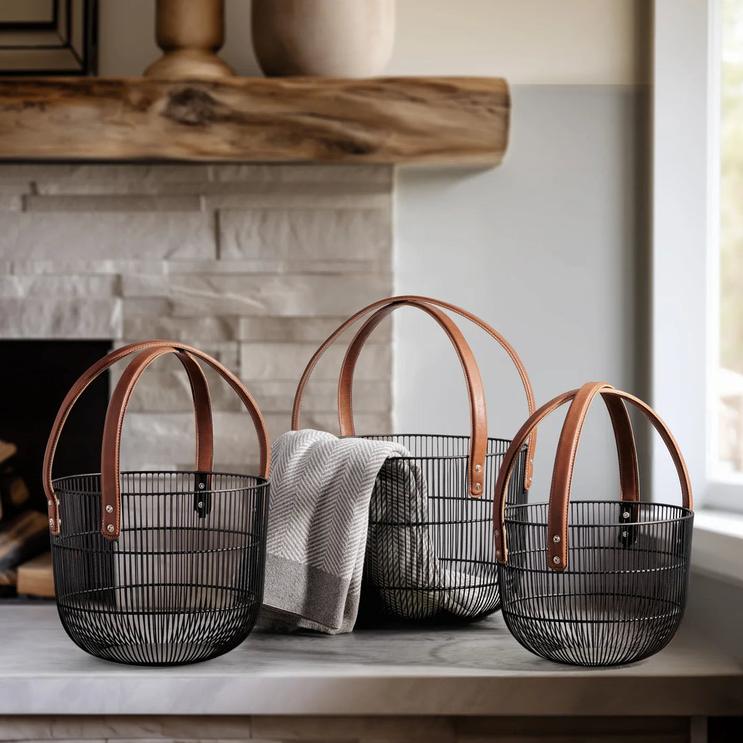 MARLOWE Handcrafted Metal Wire Baskets