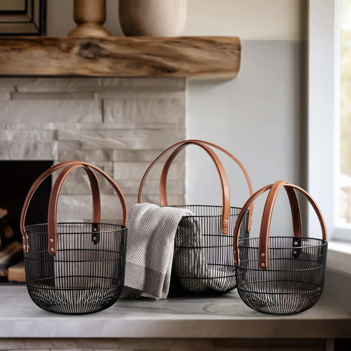 MARLOWE Handcrafted Metal Wire Baskets