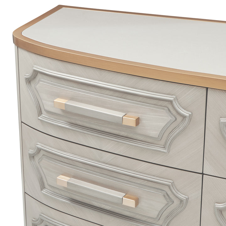 ST. CHARLES Dove Grey 9 Drawers Dresser