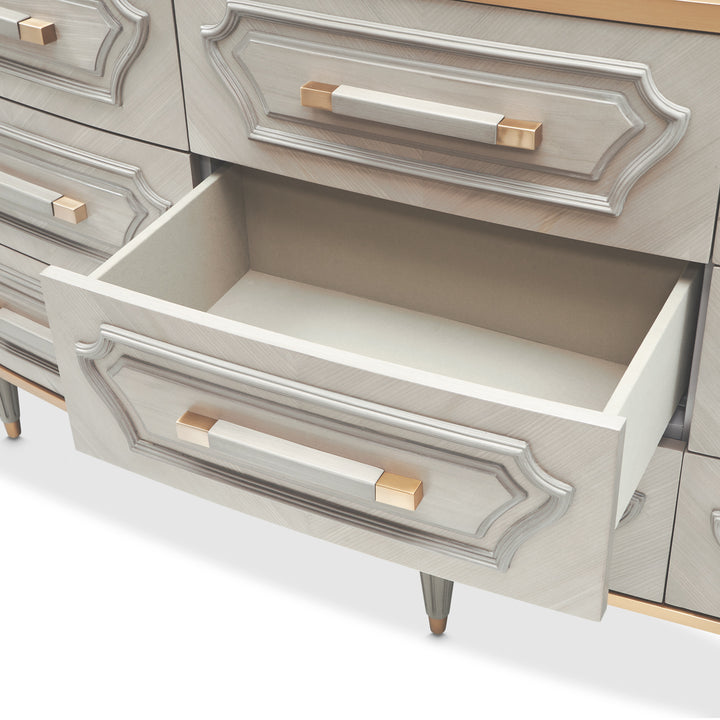 ST. CHARLES Dove Grey 9 Drawers Dresser