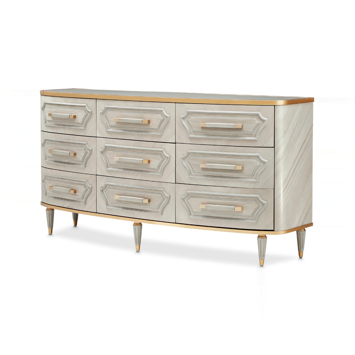 ST. CHARLES Dove Grey 9 Drawers Dresser