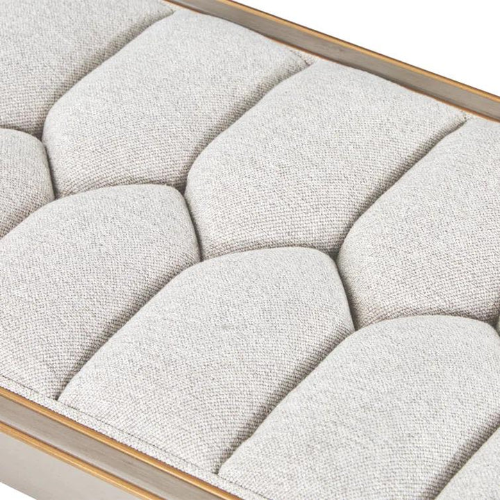 ST. CHARLES Dove Grey Fabric & Wood Bench