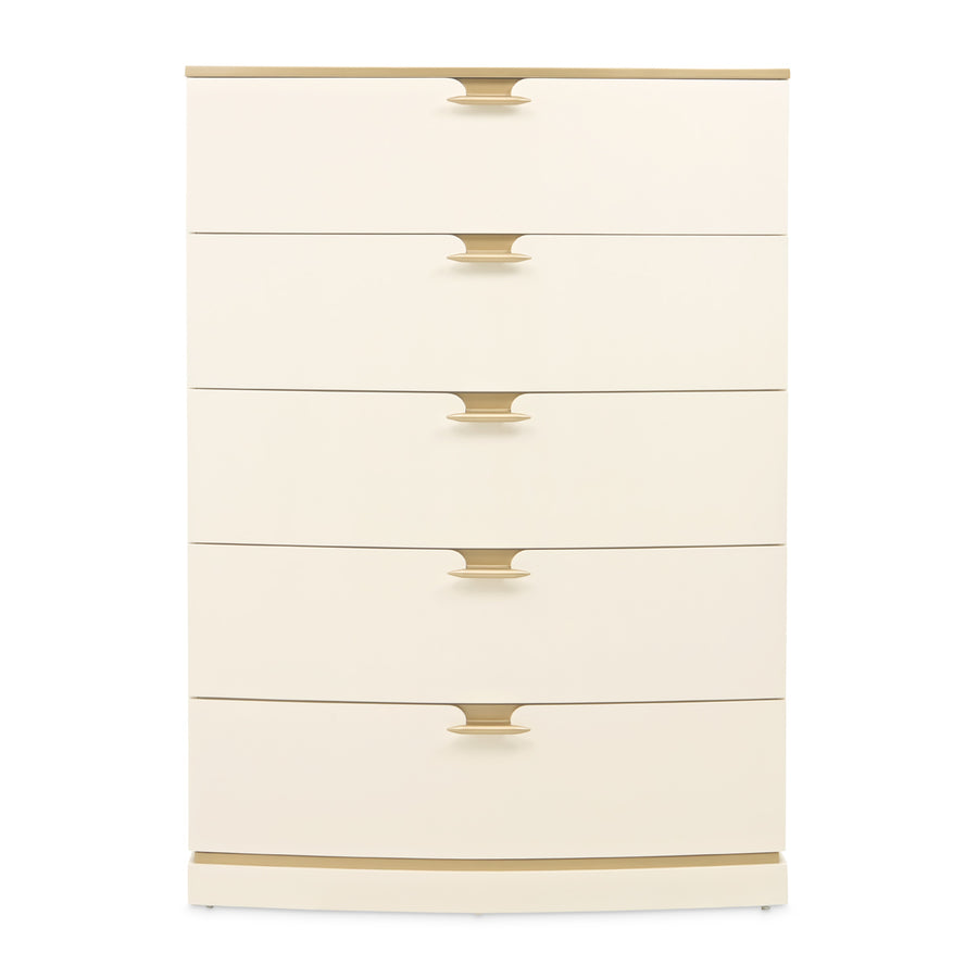 LA TERRAZZA Creamy Pearl Gold 5-Drawer Chest - Michael Amini