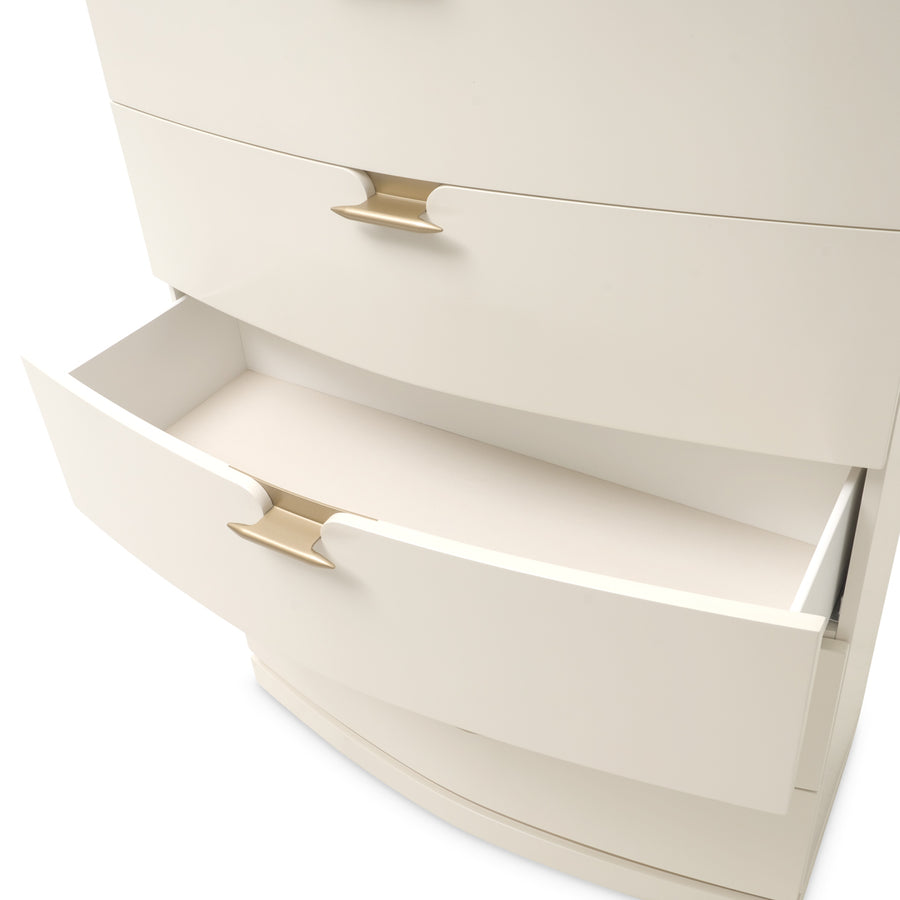 LA TERRAZZA Creamy Pearl Gold 5-Drawer Chest - Michael Amini