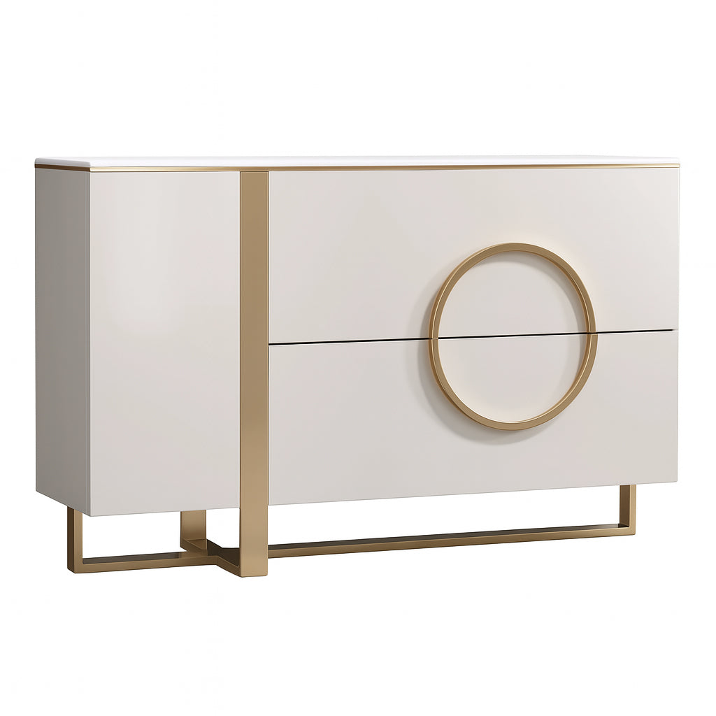 OCTAVIAN White and Gold Modern Sideboard