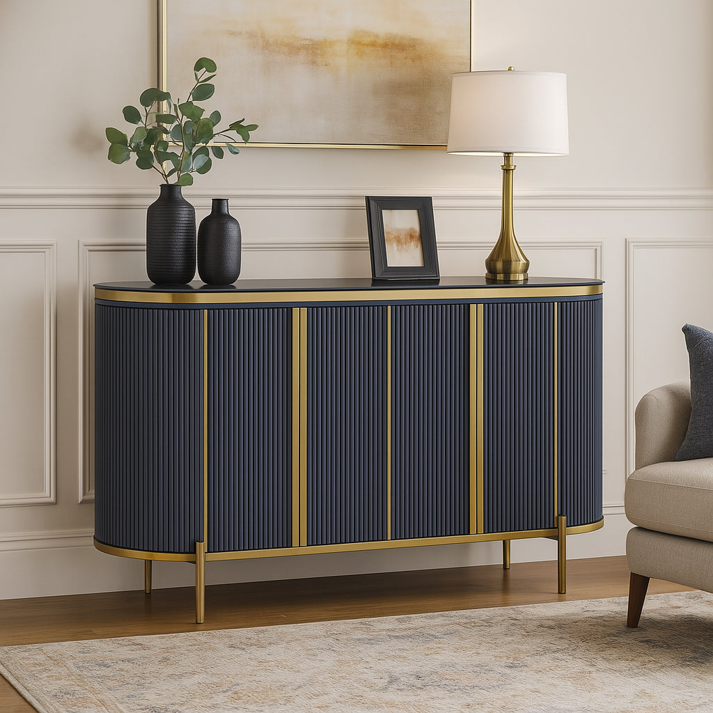 MARCELLINE Elegant 4-Door Buffet Cabinet