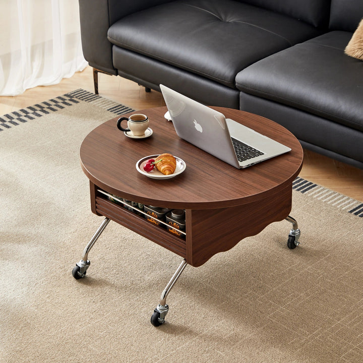 SOKO Walnut Color Height Adjustable Coffee Table