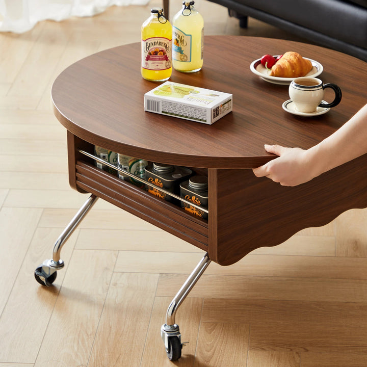 SOKO Walnut Color Height Adjustable Coffee Table