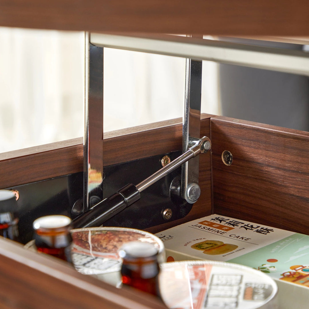 SOKO Walnut Color Height Adjustable Coffee Table