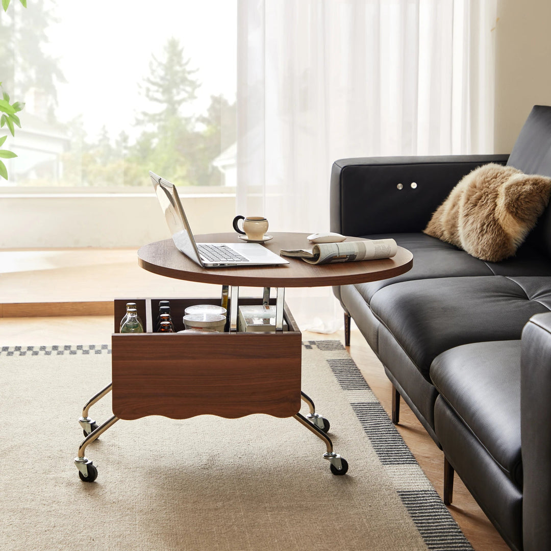 SOKO Walnut Color Height Adjustable Coffee Table