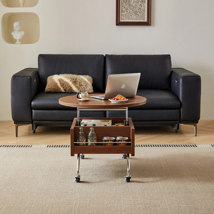 SOKO Walnut Color Height Adjustable Coffee Table