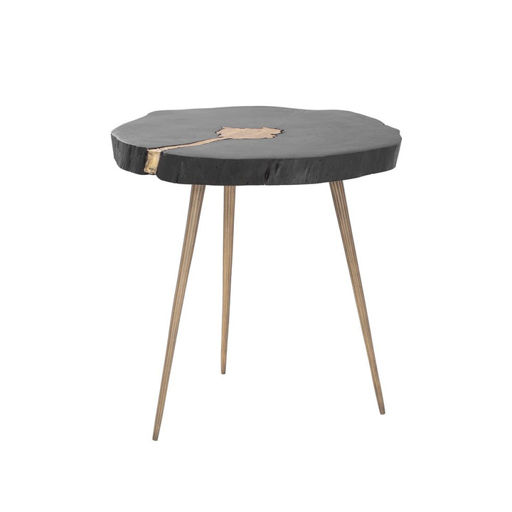 SILVANA Black Acacia Wood End Table