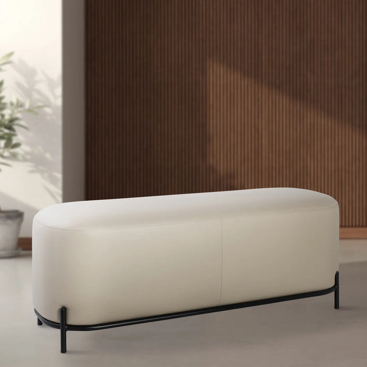 VEYRA Taupe Leathaire Bench