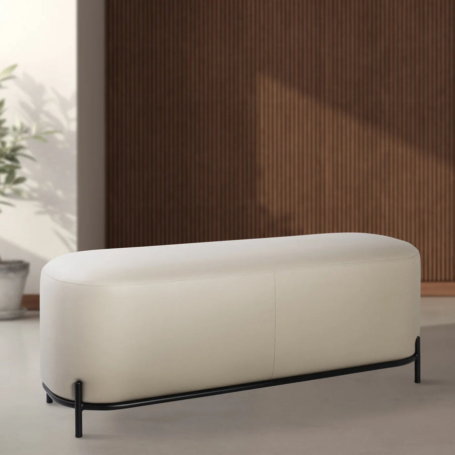VEYRA Taupe Leathaire Bench