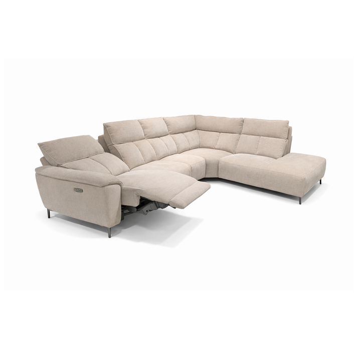 SERAPHINE Modern Beige Fabric Power Motion Sectional Sofa