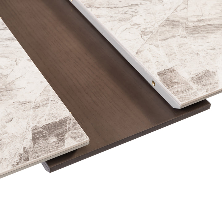 Ceramic & Veneer Extendable Dining Table