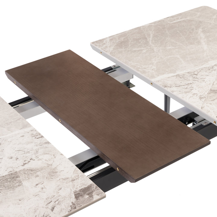 Ceramic & Veneer Extendable Dining Table