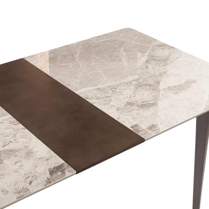 Ceramic & Veneer Extendable Dining Table
