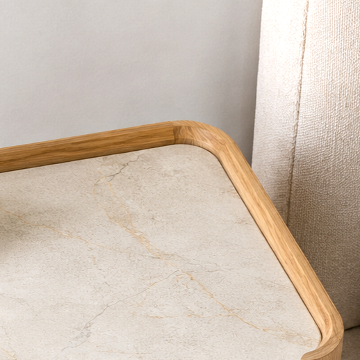 ULRIKA Oak Veneer Pedestal Nightstand