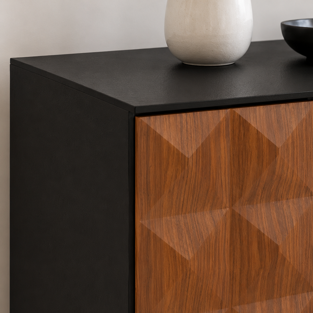 EIDEN  Black Melamine TV Stand
