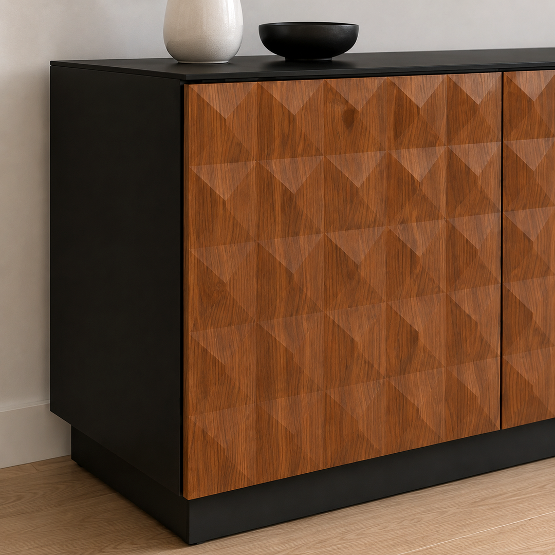 EIDEN  Black Melamine TV Stand