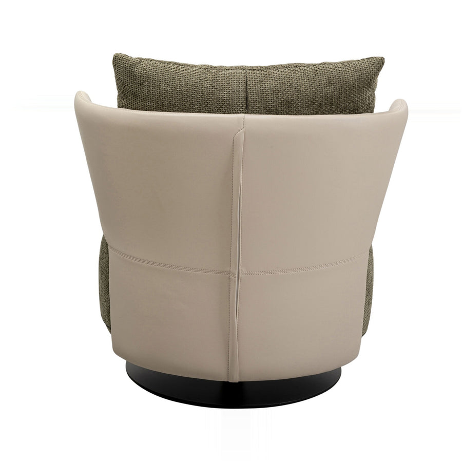 EVERLY Swivel Woven Fabric Accent Chair