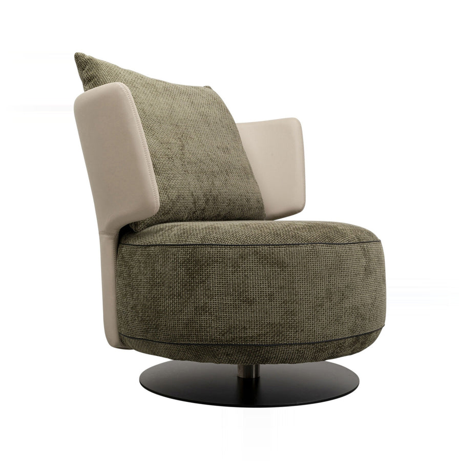 EVERLY Swivel Woven Fabric Accent Chair
