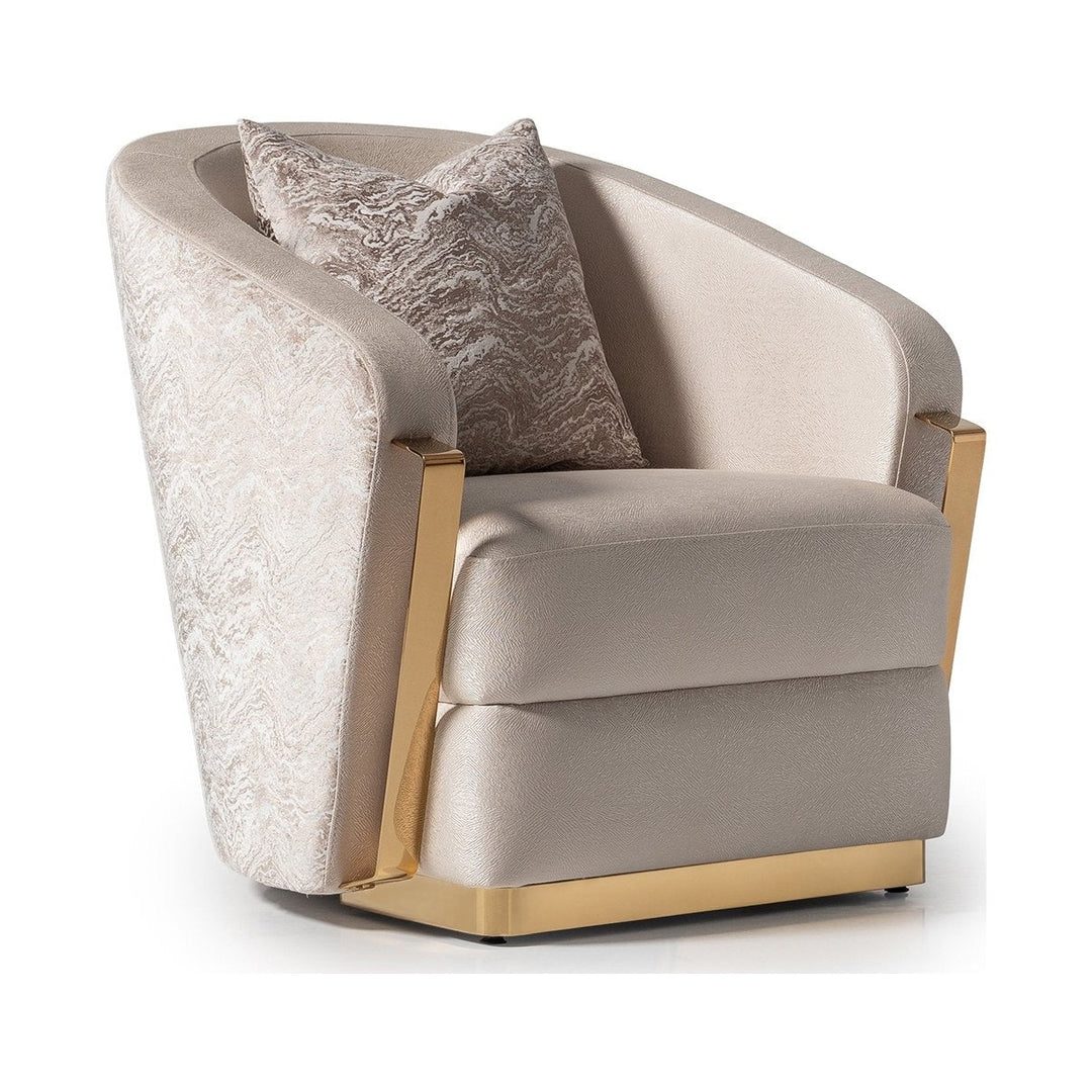 CARMELA Almond Gold Accent Chair - Michael Amini