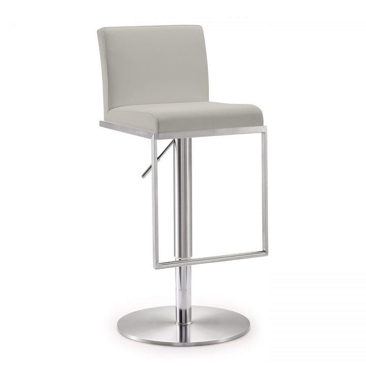 LAURIE Leather Swivel Bar Stool Gray