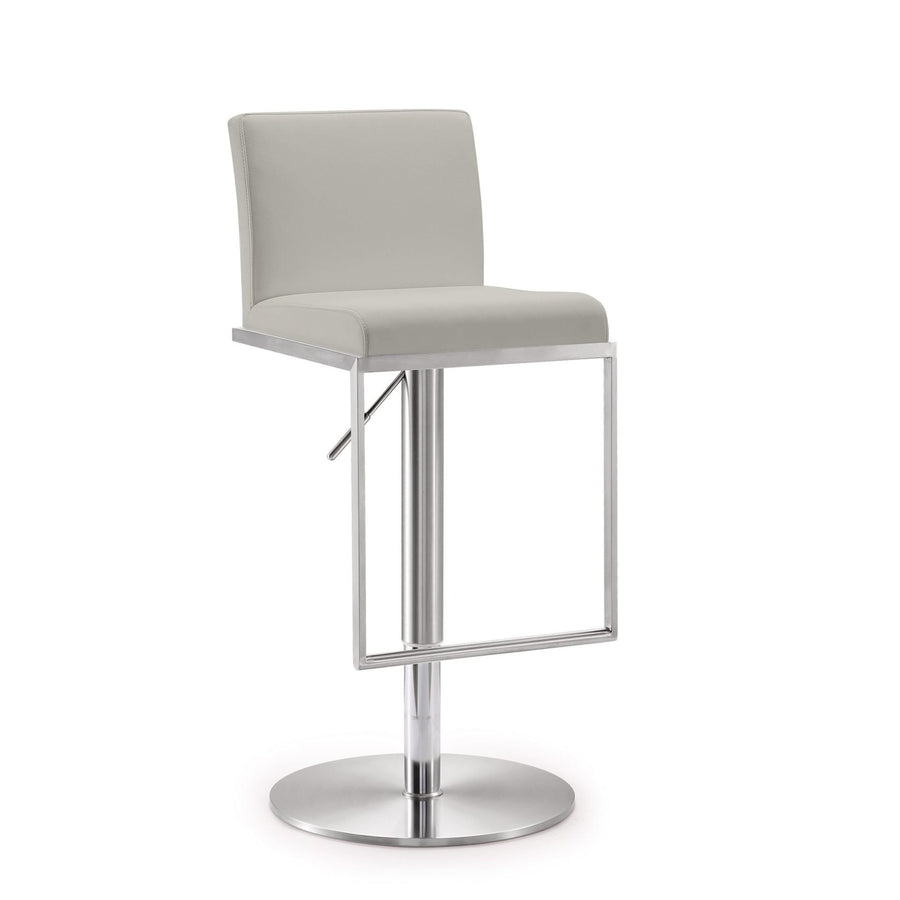 LAURIE Leather Swivel Bar Stool Gray