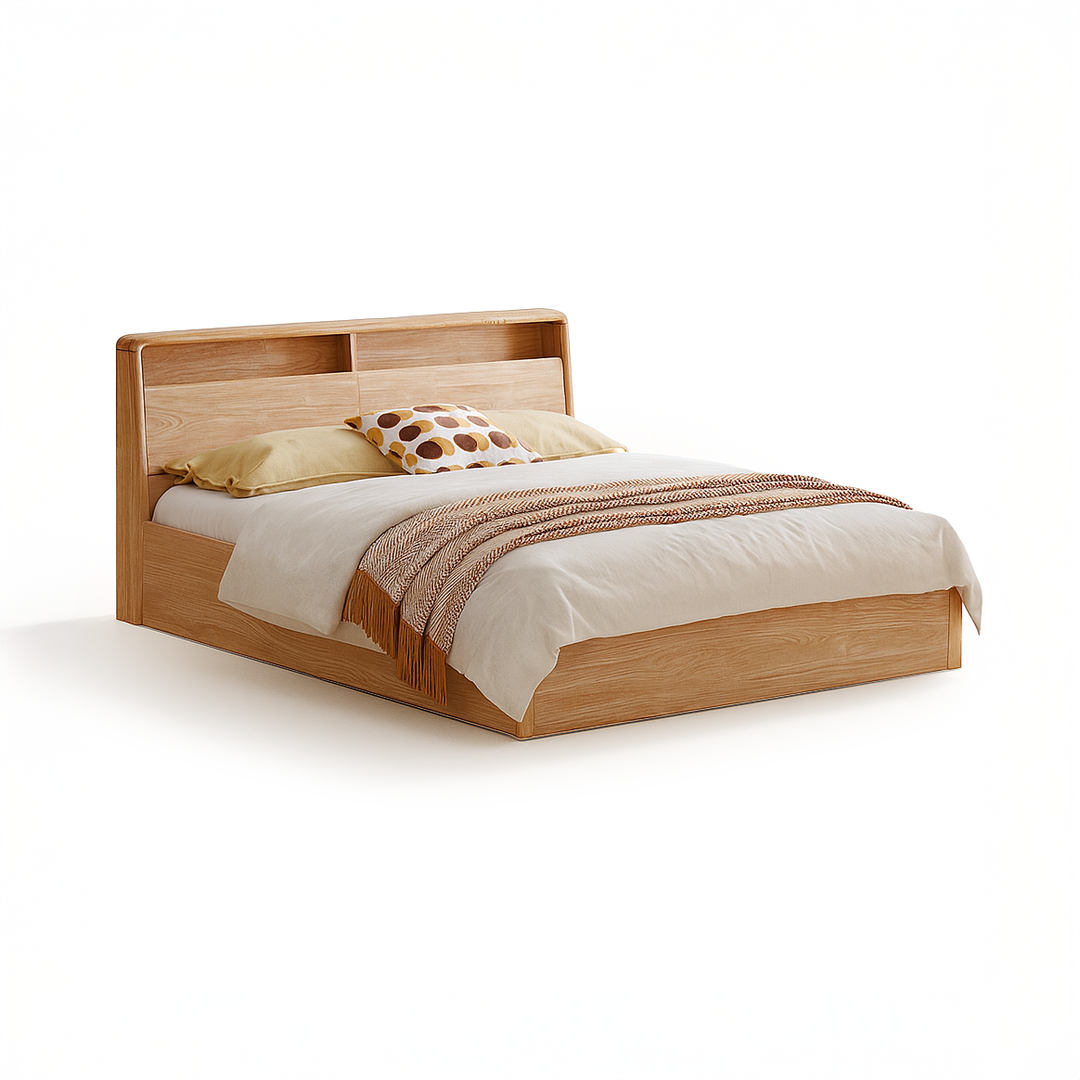 LINDEN Oak Frame Storage Bed