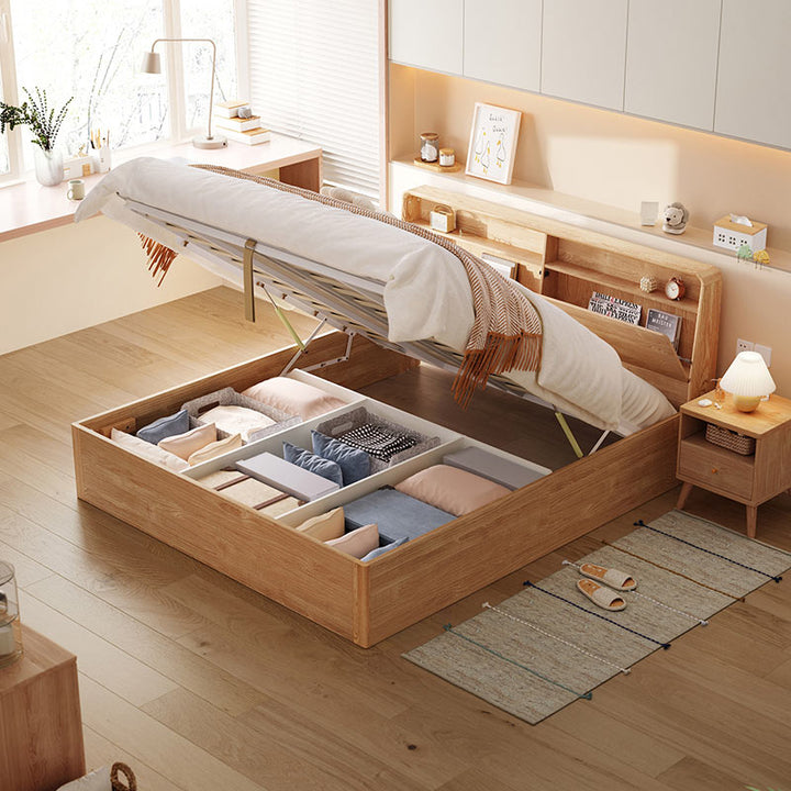 LINDEN Oak Frame Storage Bed