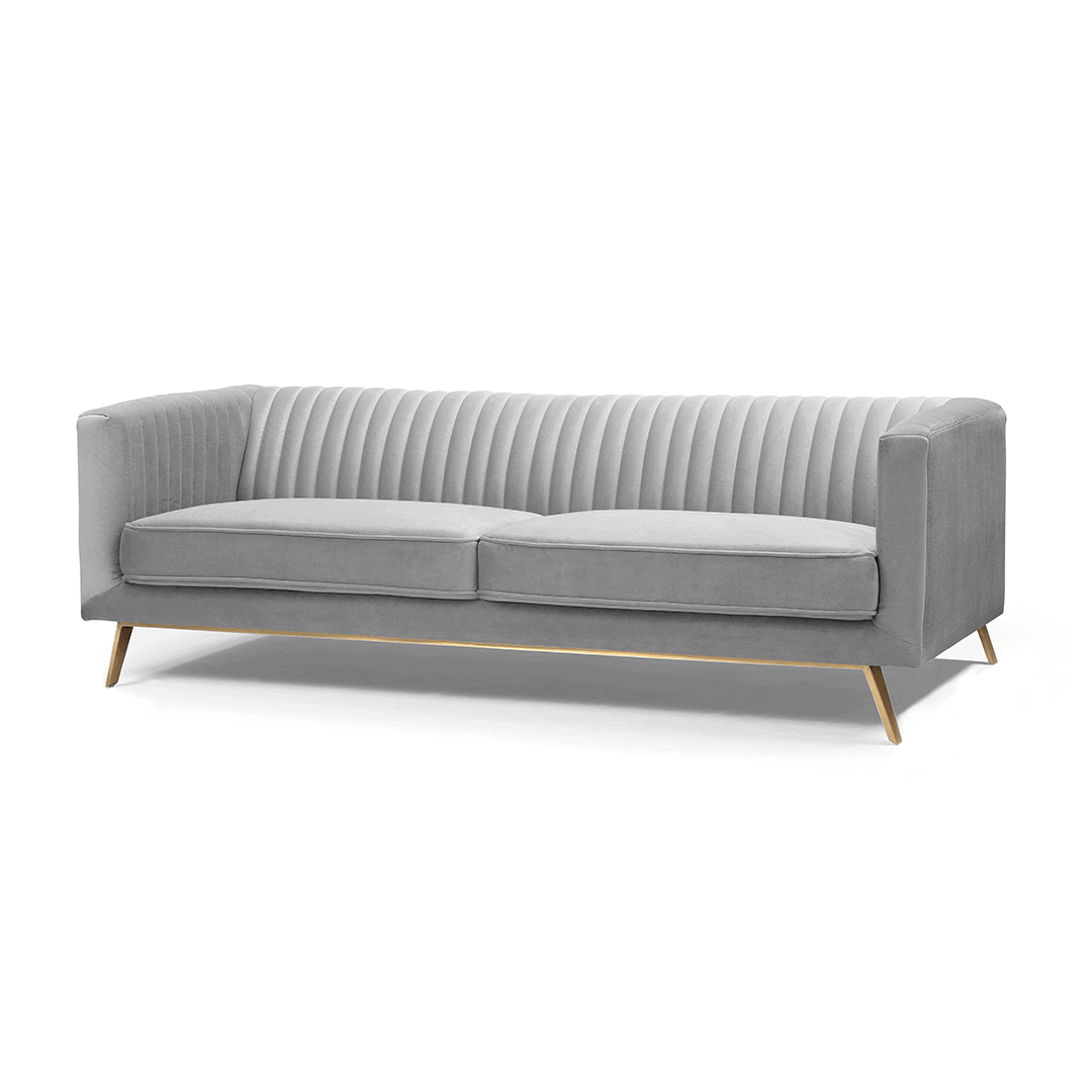 LUMENS Velvet 3 Seater Sofa