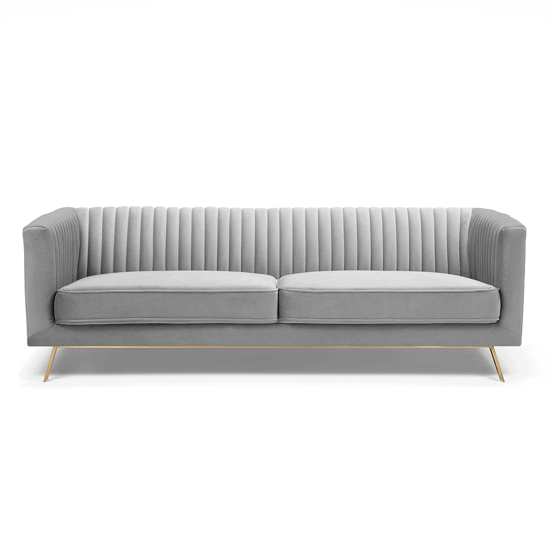 LUMENS Velvet 3 Seater Sofa