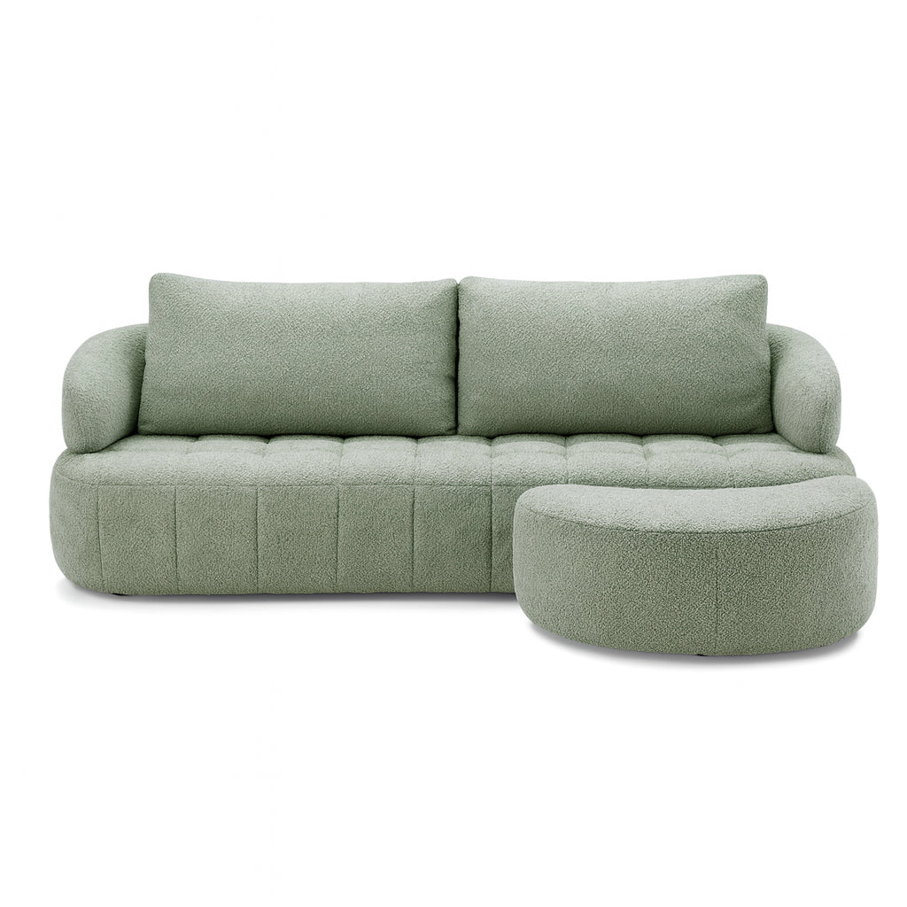 EZRA 2.5 Seaters with Ottoman Sage Green Fabric Sofa