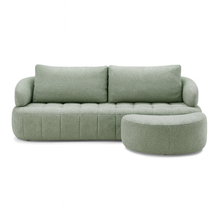 EZRA 2.5 Seaters with Ottoman Sage Green Fabric Sofa