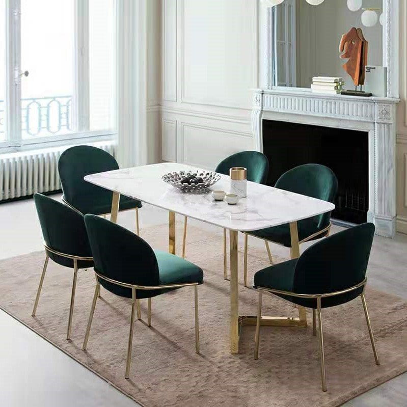PICALLO Gold & Marble Dining Table