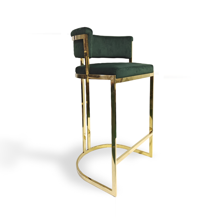 ORION Velvet Bar Stool Green