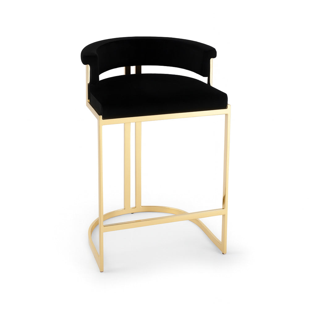 ORION Contemporary Counter Stool in Multiple Finishes BLack Velvet