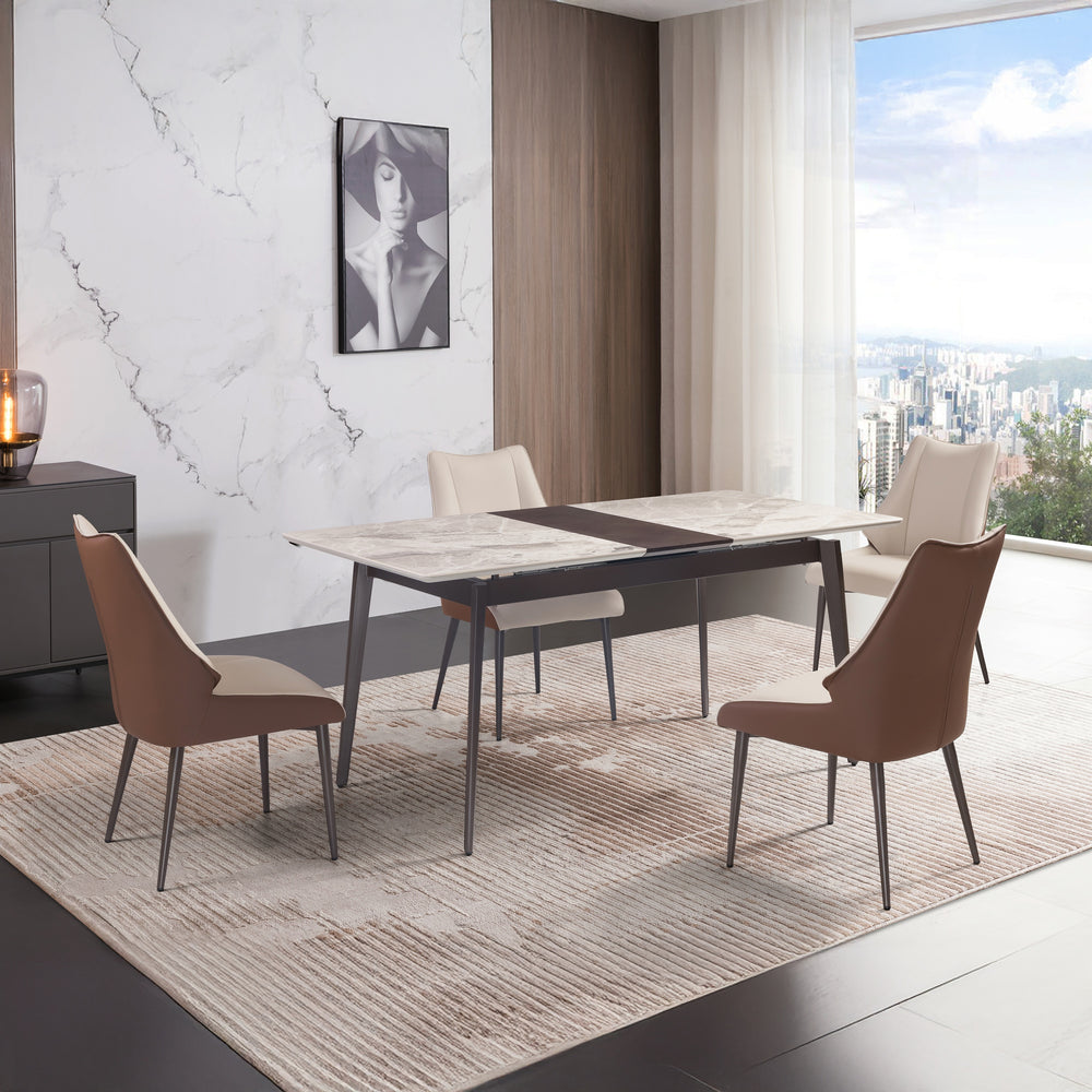 SAVINO Sleek Two-Tone Leathaire Chair with Sturdy Frame