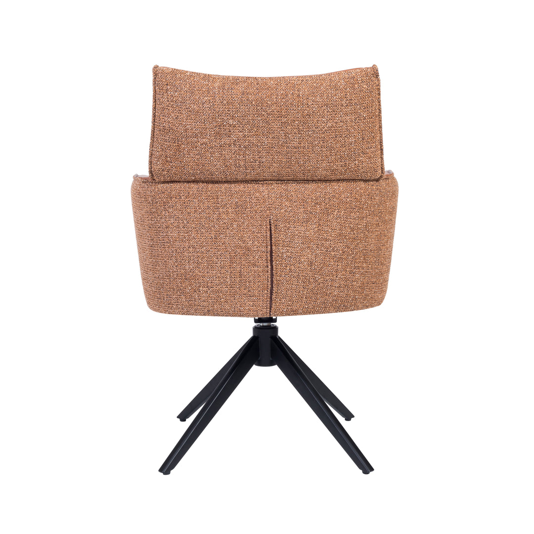MAELIS Modern Leather Swivel Dining Chair with Armrests