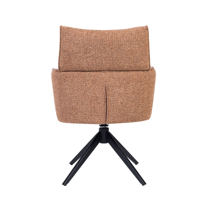 MAELIS Modern Leather Swivel Dining Chair with Armrests