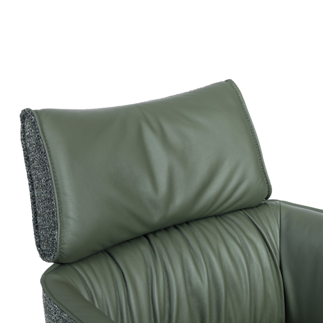 MAELIS Modern Leather Swivel Dining Chair with Armrests