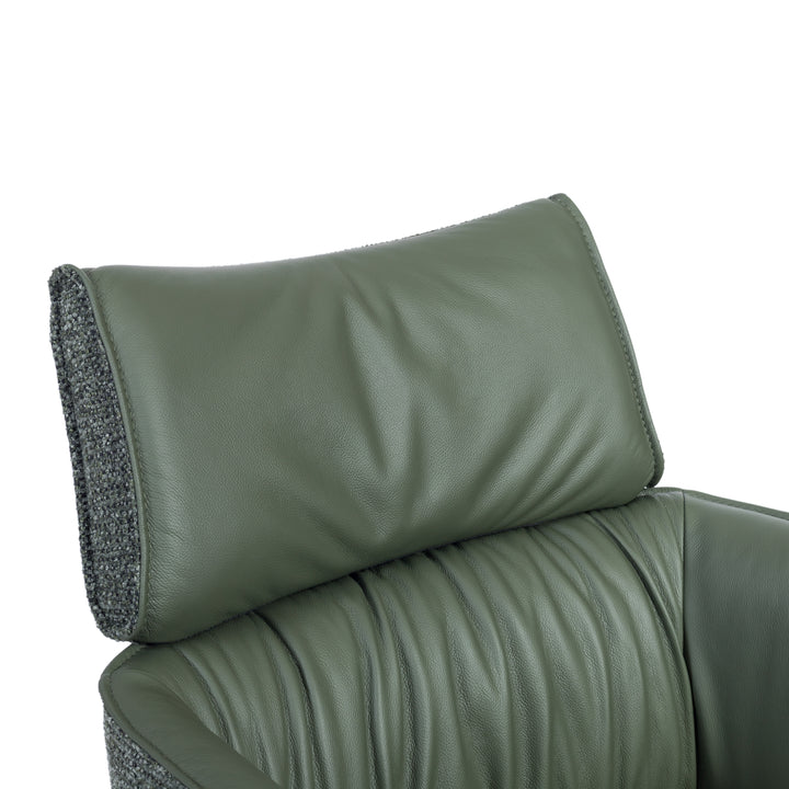 MAELIS Modern Leather Swivel Dining Chair with Armrests